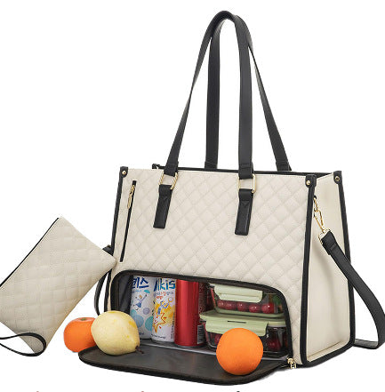 Versatile Women's Thermal Insulation Lunch Bag ; Tote Handbag