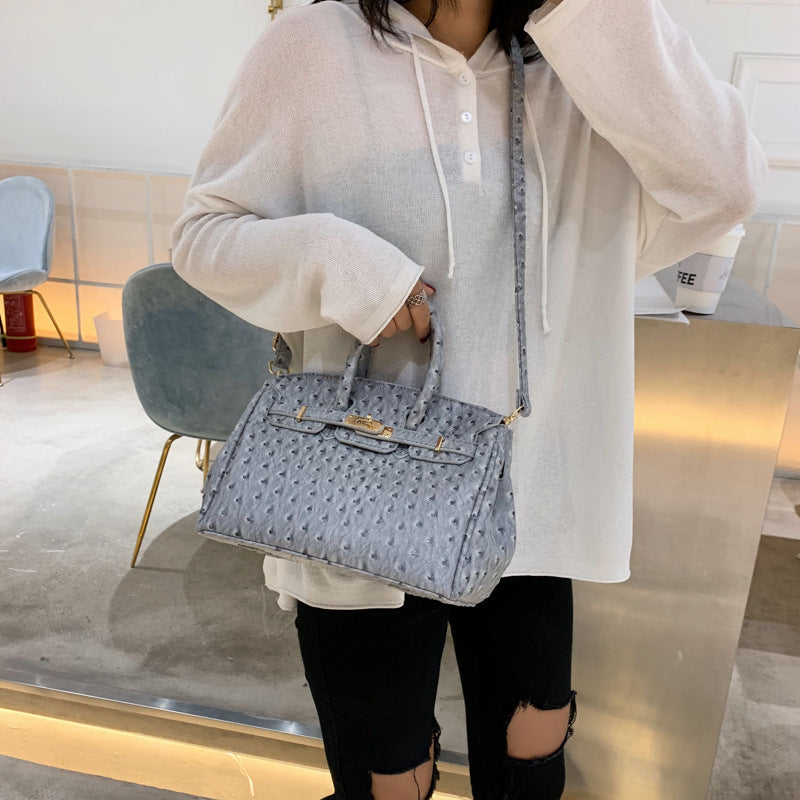 Elite Collection Ostrich Pattern Handbag
