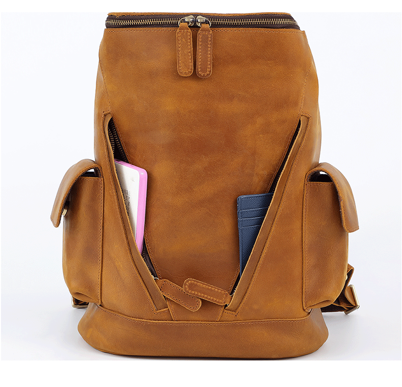 NEW YORK GENUINE LEATHER Men's Leisure Travel Backpack