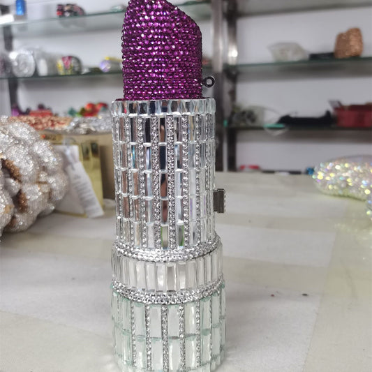 Handmade Rhinestone Lipstick Bag