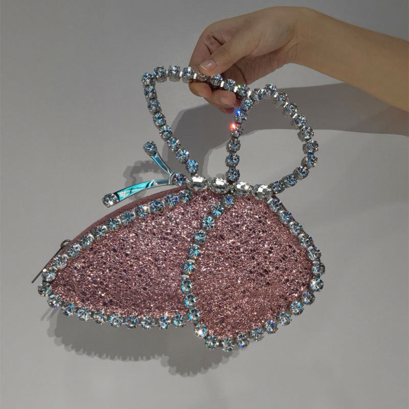 Fashionable Diamond Butterfly Clutch