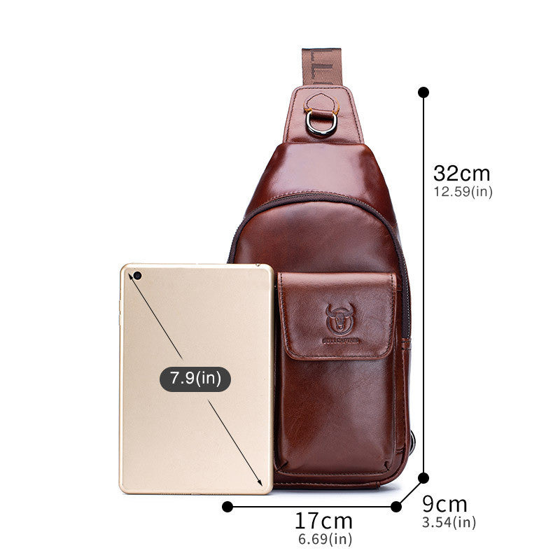 Cowhide One-Shoulder Messenger Bag