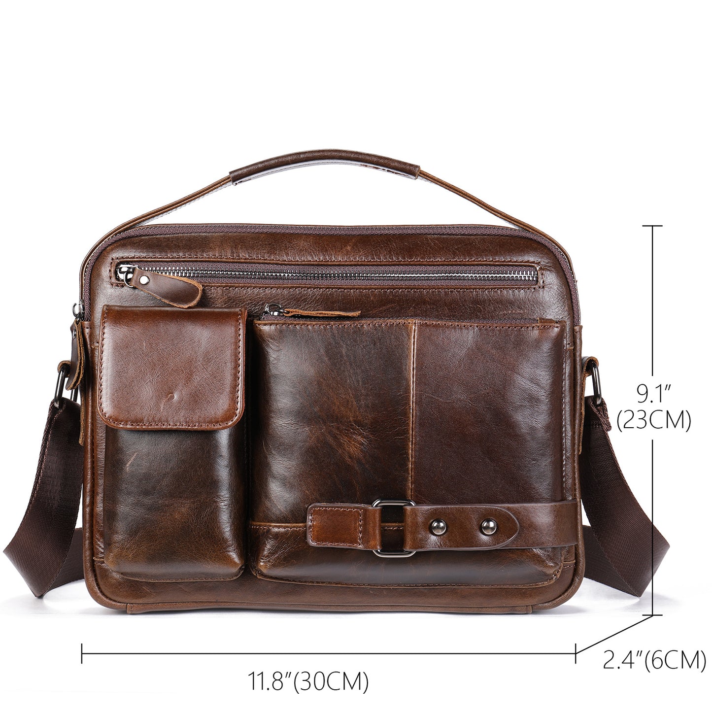 Genuine Leather Business Commuter Travel Bag