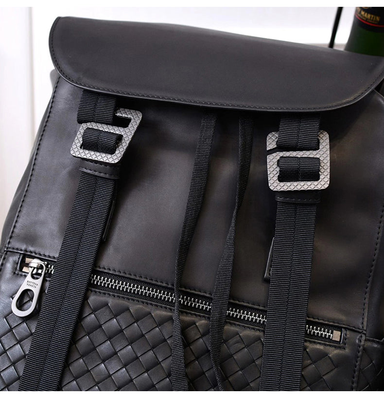 Leather Braided Backpack