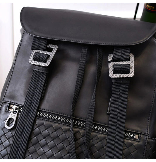 Leather Braided Backpack