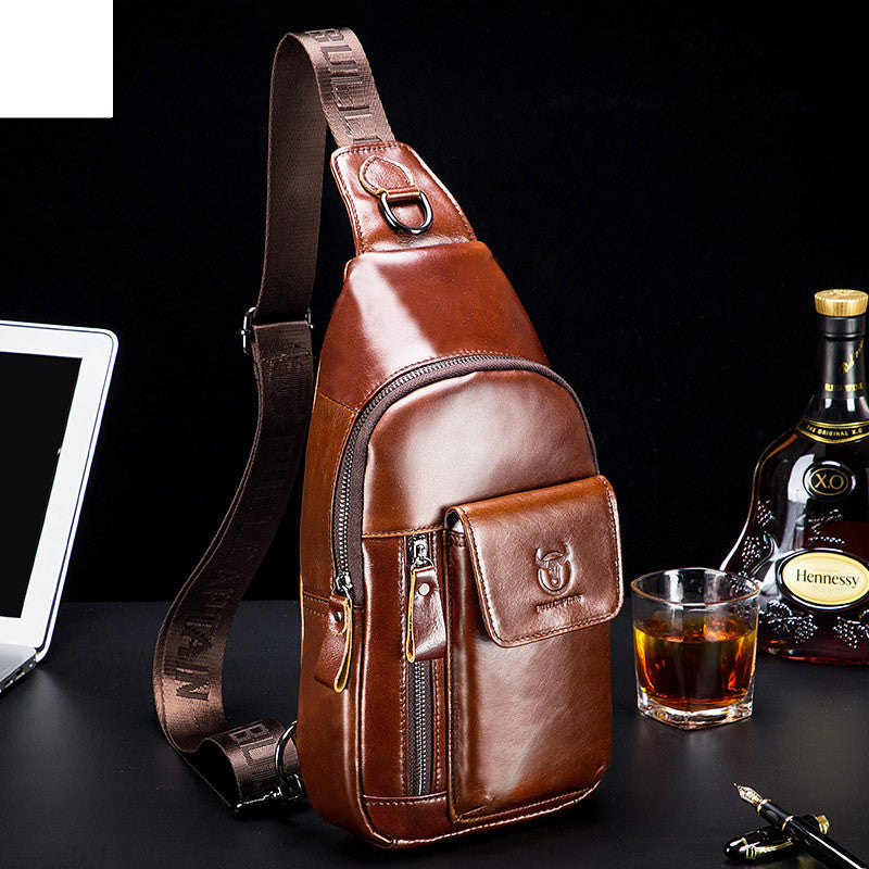 Cowhide One-Shoulder Messenger Bag