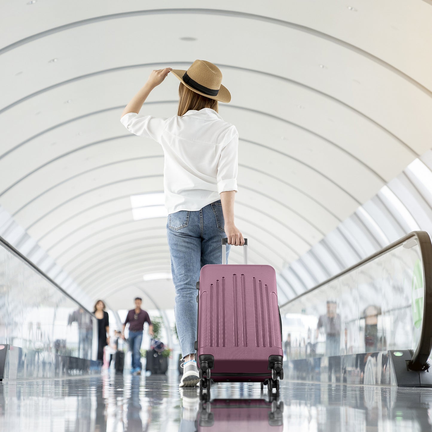 Vertical Striped Four In One Suitcase Set