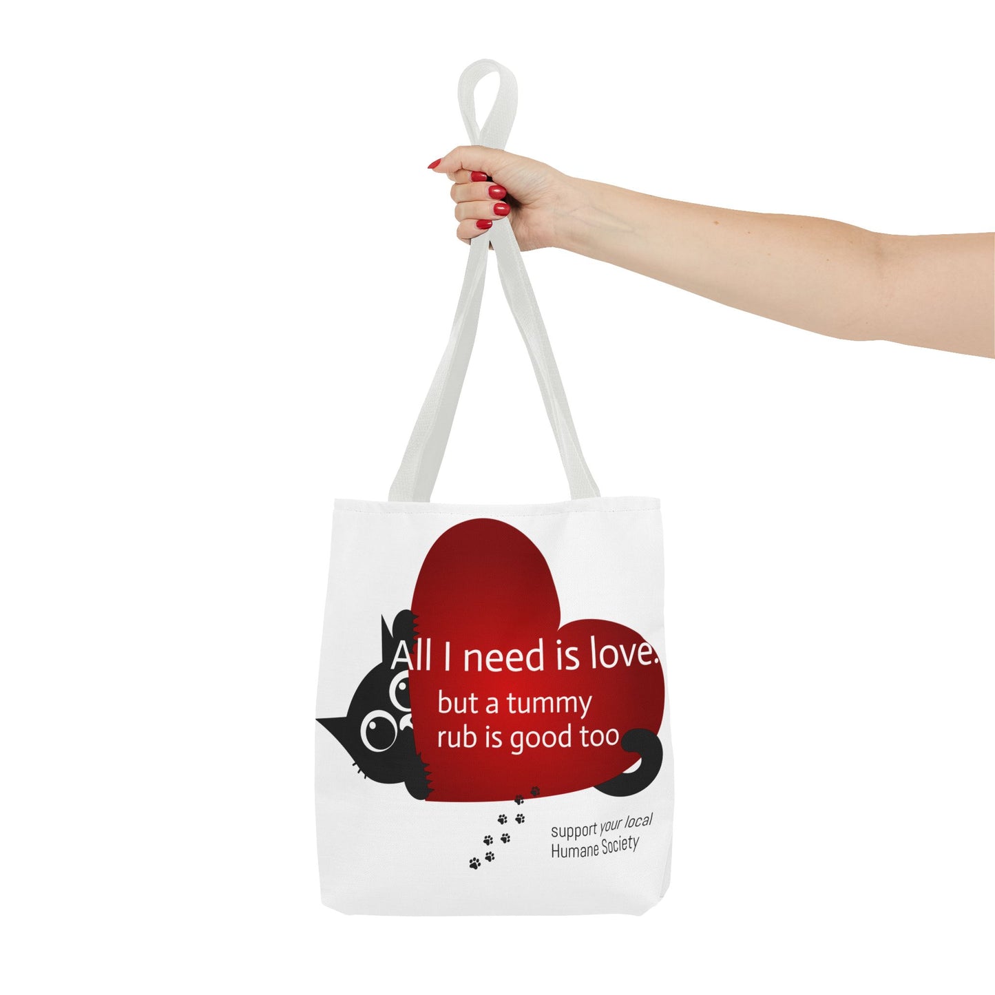 Cat Lover Tote Bag — Heart Design