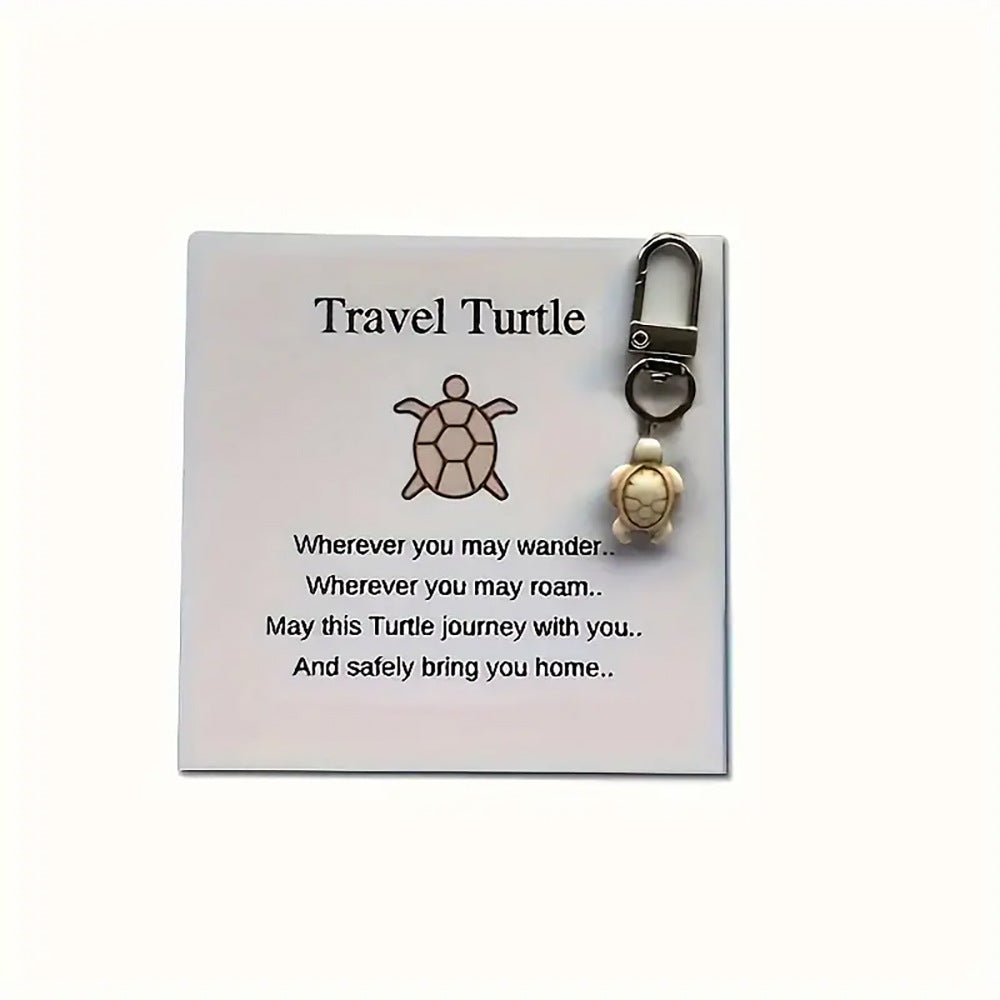 Travel Turtle Turquoise Decorative Bag Pendant
