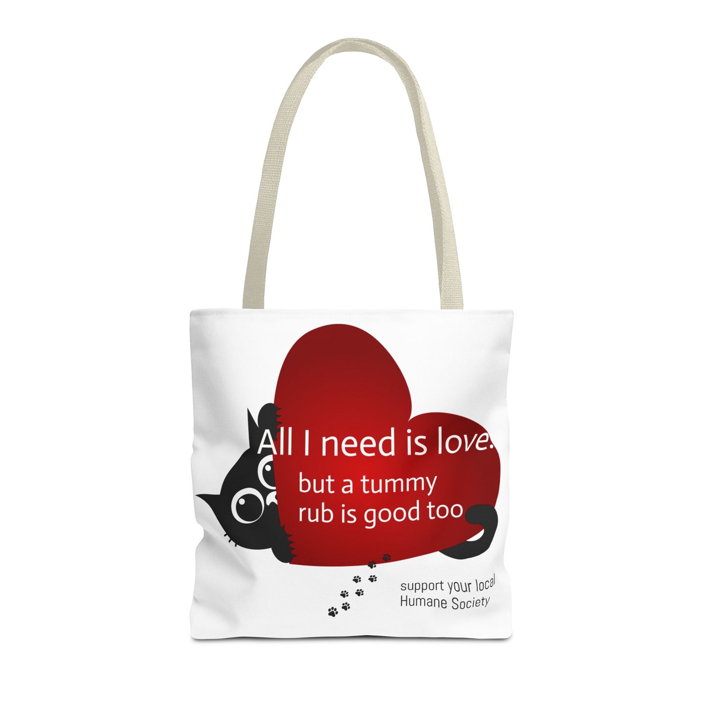 Cat Lover Tote Bag — Heart Design