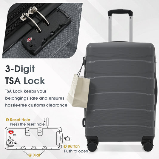Select Collection - Durable Expandable 24 Inch Hard Shell Checked Suitcase, Spinner Wheels, TSA Lock