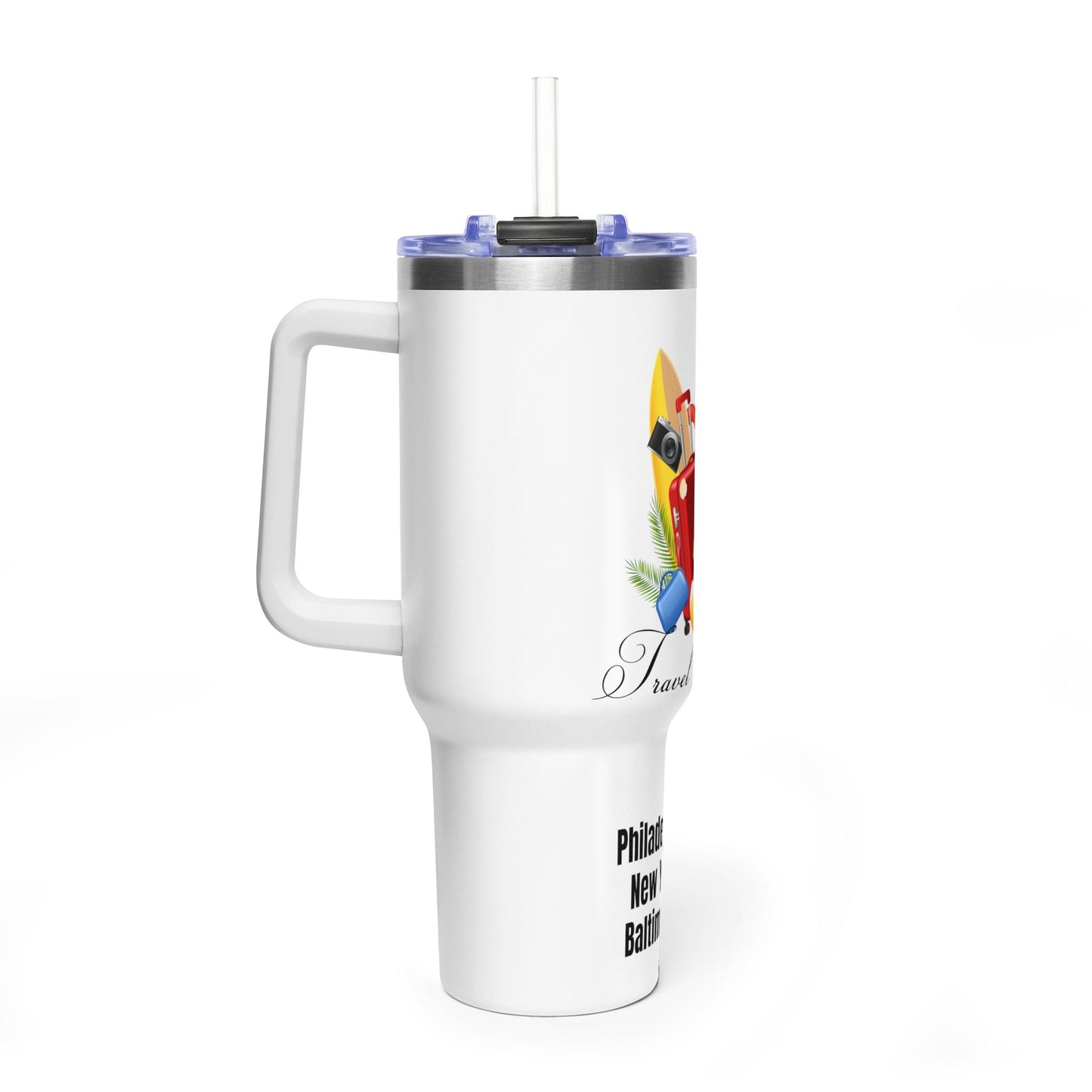Travel Club 40oz Vacuum Tumbler — Personalized Cities List
