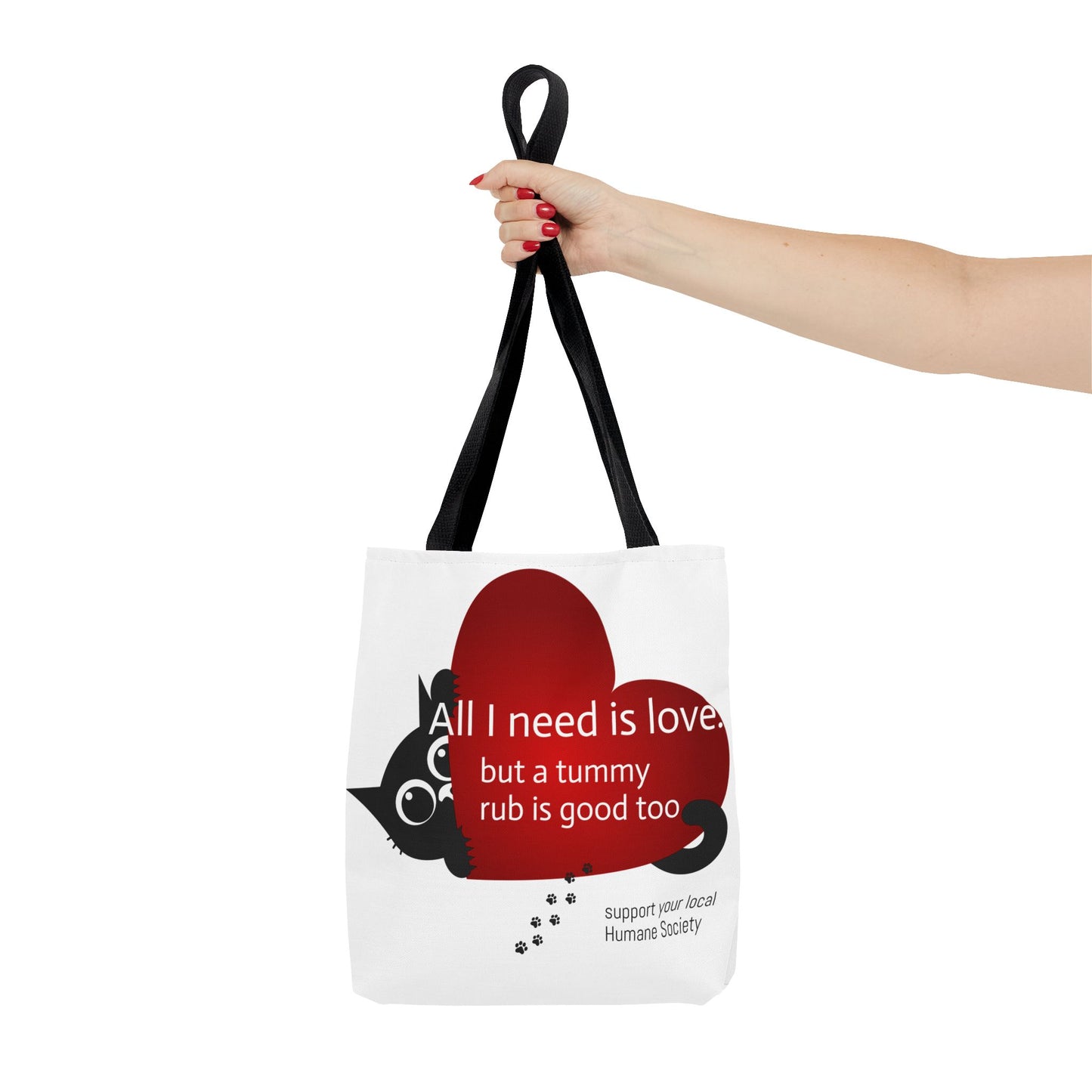 Cat Lover Tote Bag — Heart Design