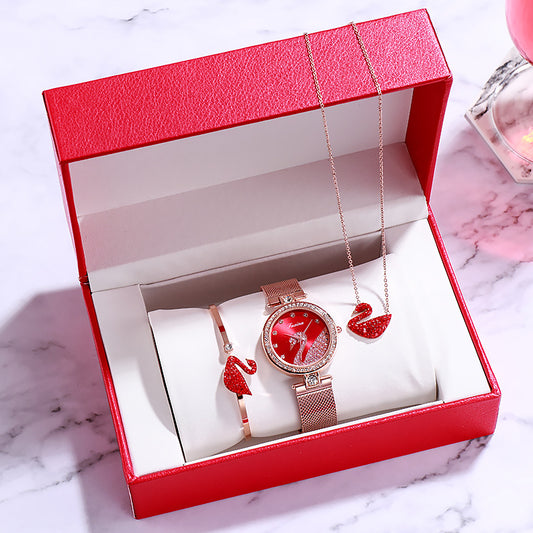 Valentine's Leather Watch Gift Set