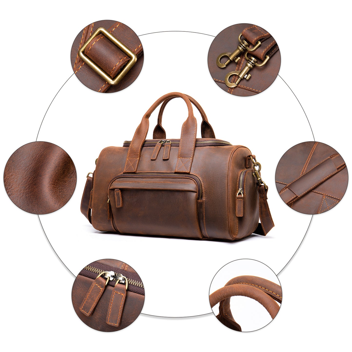 GETAWAY Genuine Leather Men's Duffle Bag
