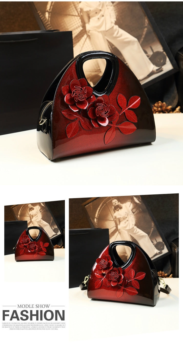 Flower Niche Leather Hand Bag