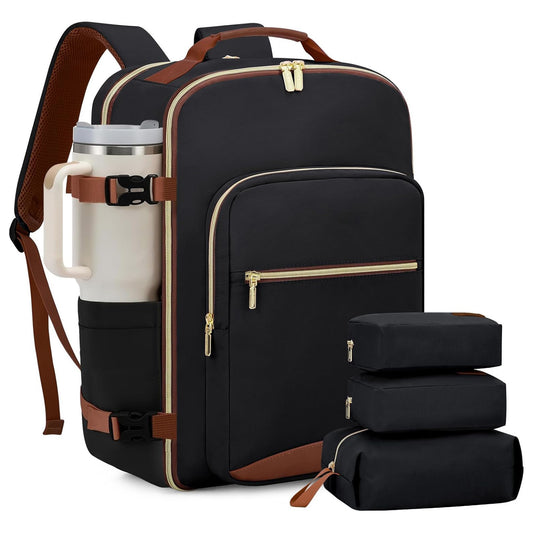 Travel Backpack, Airline Approved Carry-on Luggage with 3 Organizer Pouches, TSA Weekender Essentials