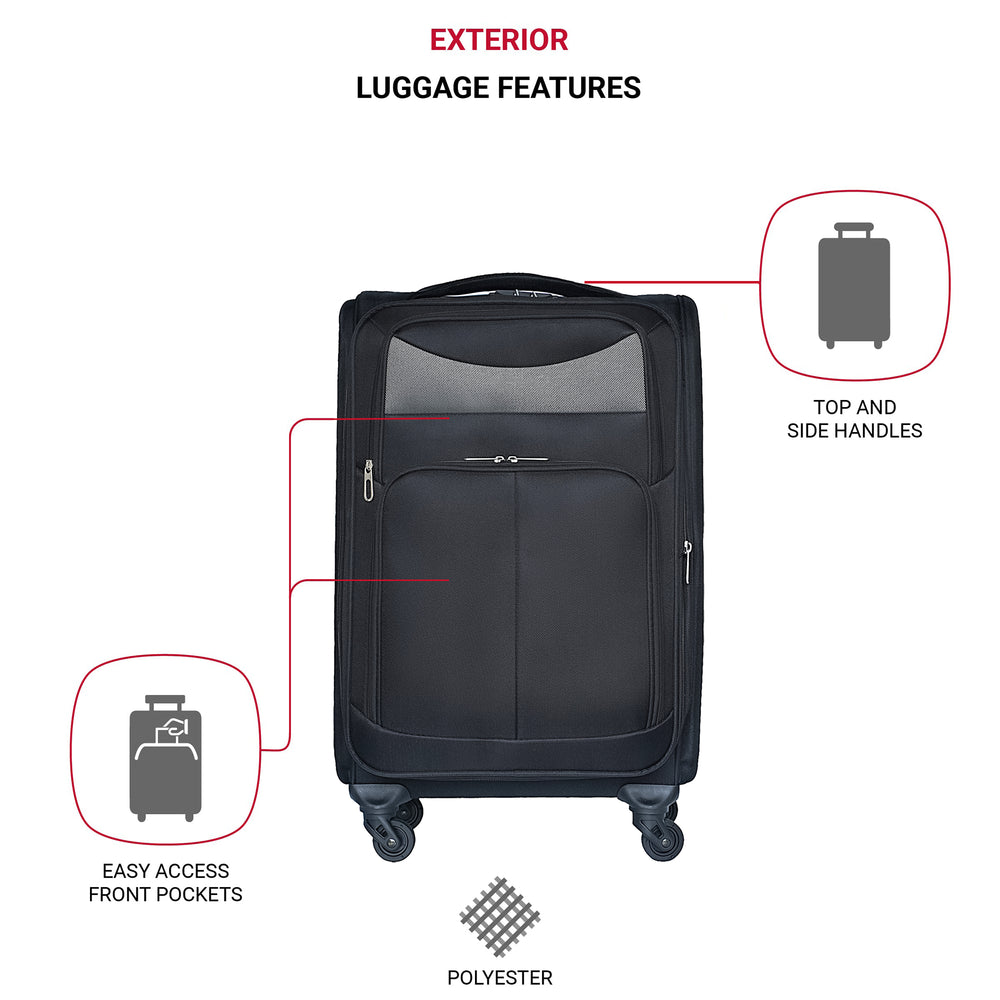 FLIGHT CREW ELITE 20" 24"  Two-piece Suitcase Set Universal Wheel BLACK