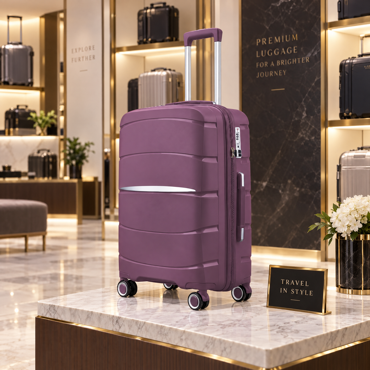 Samson Street Factory Wholesale 20-inch And 28-inch PP Injection-Molded Suitcases