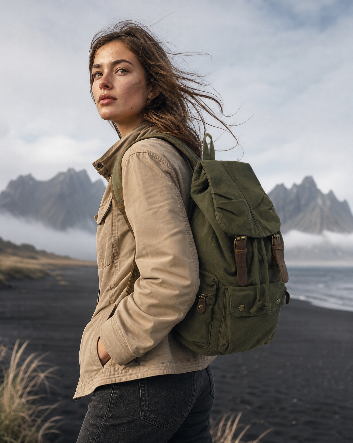 TOMMY'S Leisure backpack large capacity canvas bag