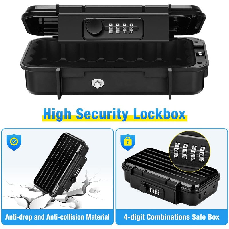 Portable Safe Box Combination Security Case Travel With Code Waterproof Lockbox