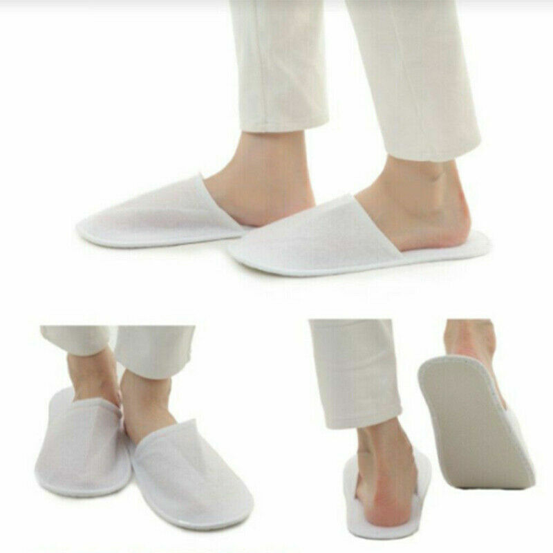 SPA DAY - Disposable Terry Cloth Slippers For Spa Hotel Guests, Closed Toe Bulk (20) Pack