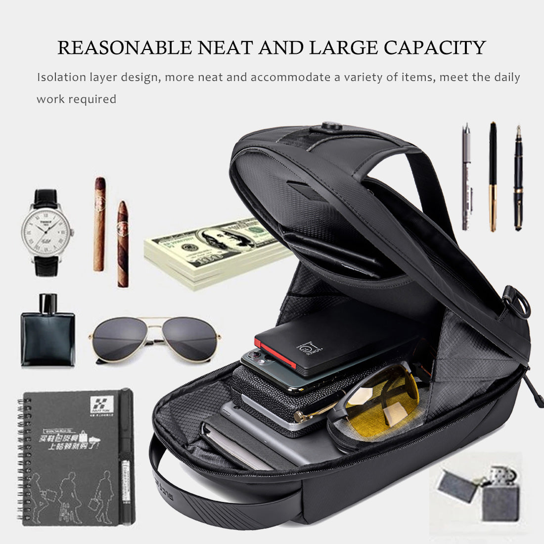 ARCTIC HUNTER Crossbody Sling Bag Men Women, Casual Shoulder, for Hiking Travel