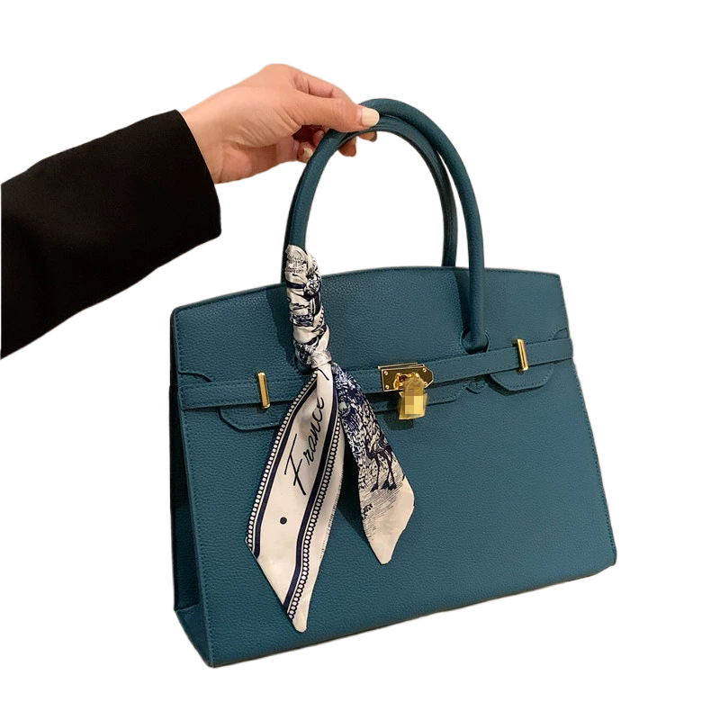 MARLOWE KELLY BAG, Women's Fashion Lock Scarf Kelly Shoulder Bag
