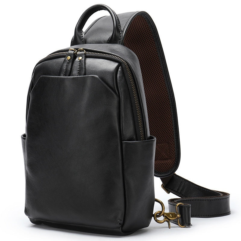 GIOVANNI GENUINE LEATHER Men's Casual Travel Crossbody Chest Bag