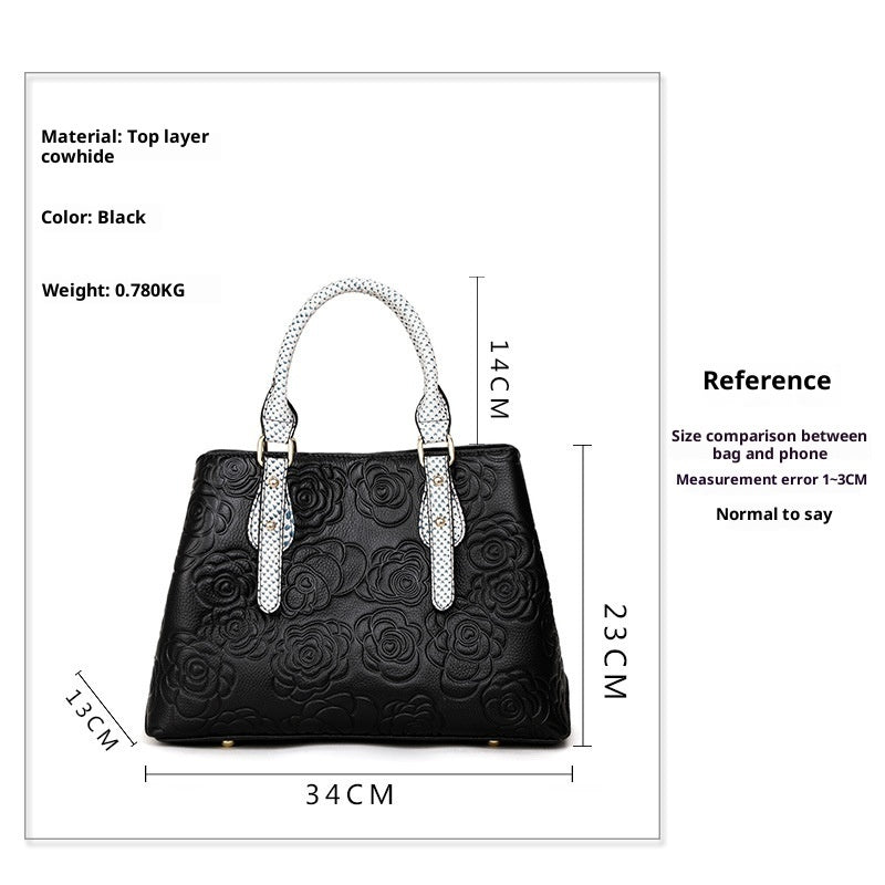 Trendy Large Leather Handbag