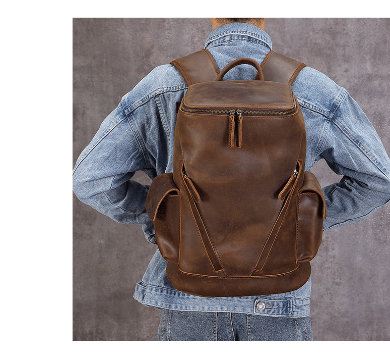 NEW YORK GENUINE LEATHER Men's Leisure Travel Backpack