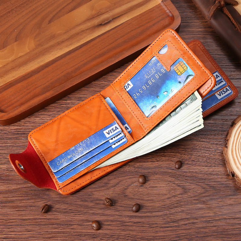 Benjamin BIG Dollar Wallet Men's Two-fold Buckle Multiple Card Slots Wallet