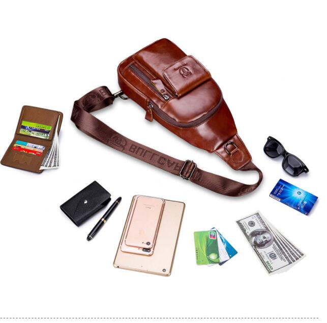 Cowhide One-Shoulder Messenger Bag