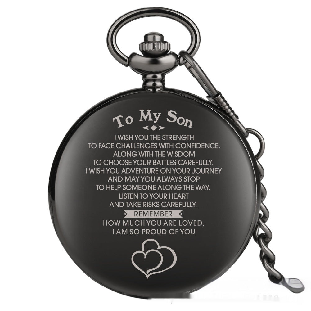 Vintage Commemorative Parent to Son Quartz Pocket Watch