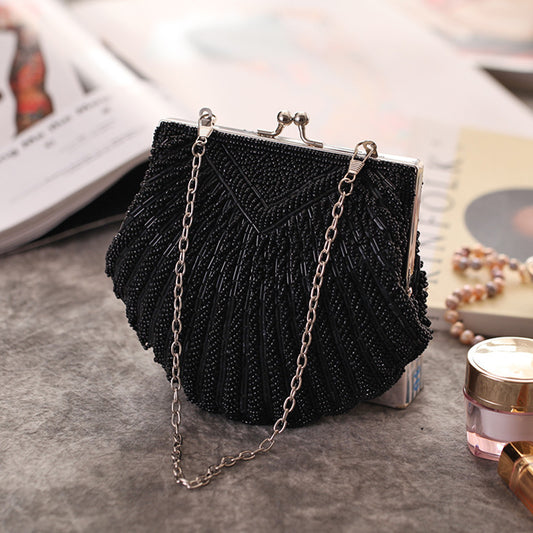 Handmade Shell Beaded Embroidered Dinner Bag