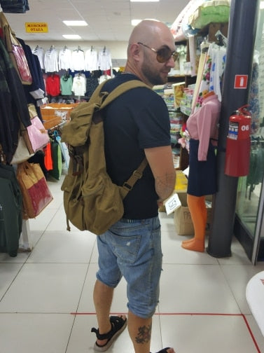 TOMMY'S Leisure backpack large capacity canvas bag