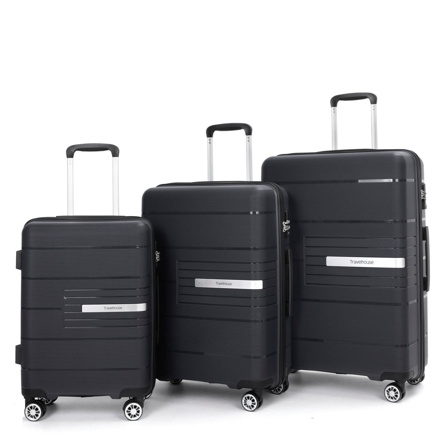 Travel HOUSE Hard Sided  3-Piece Set 20", 24", 28" Luggage Set; Lightweight Durable Suitcase With TSA Lock