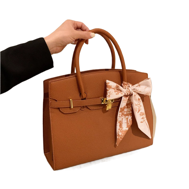 MARLOWE KELLY BAG, Women's Fashion Lock Scarf Kelly Shoulder Bag