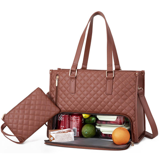 Versatile Women's Thermal Insulation Lunch Bag ; Tote Handbag