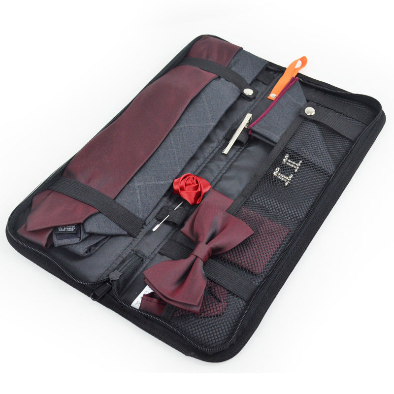 Sophisticated Gents Tie Case for Travel, Necktie Organizer Bag