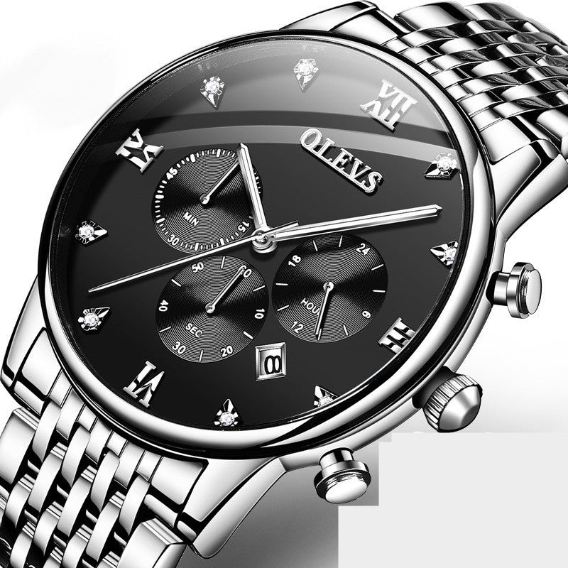 OLEVS Multi-function Chronograph Quartz Watch Night Light Waterproof