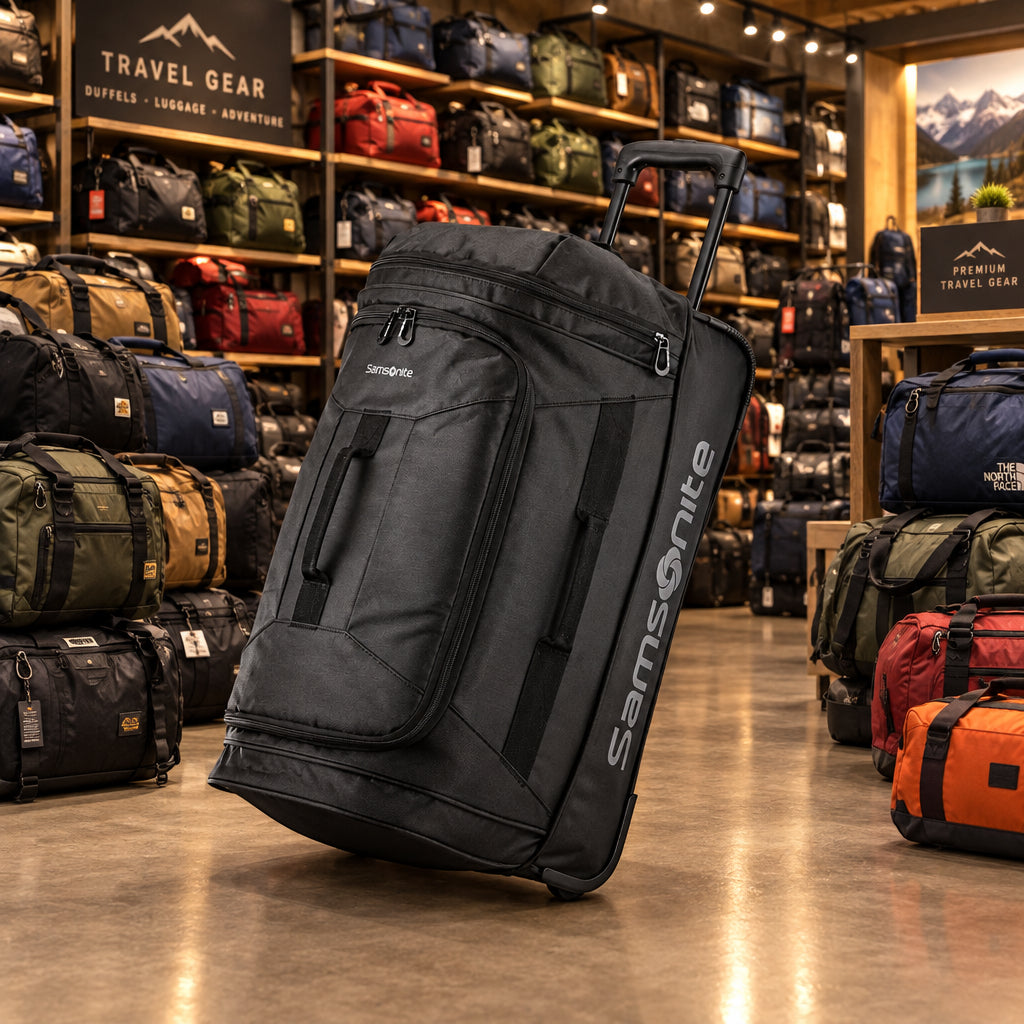 SAMSONITE ANDANTE 2 Wheeled Rolling Duffel Bag All Black 22-Inch