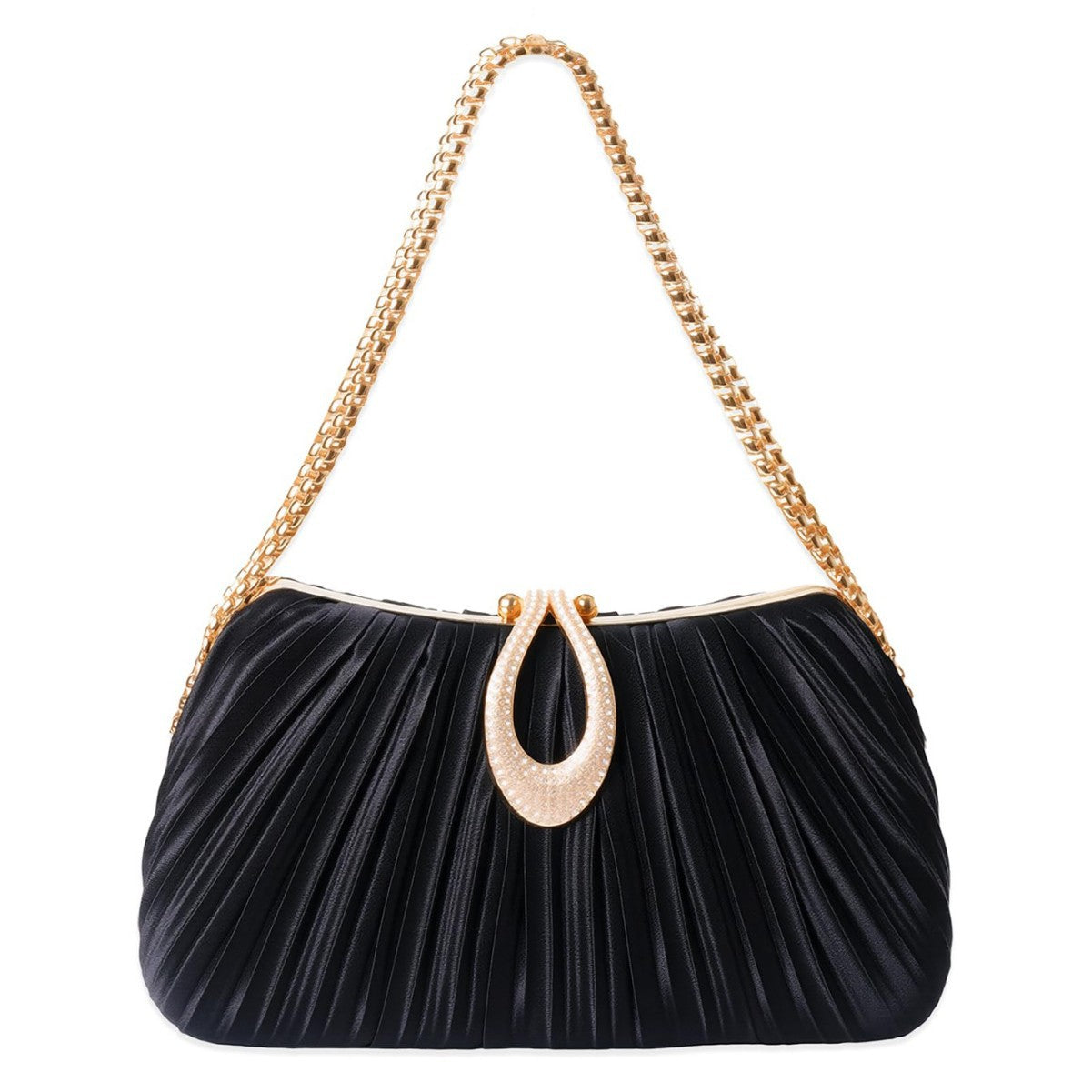 New Satin Pleated Evening Bag