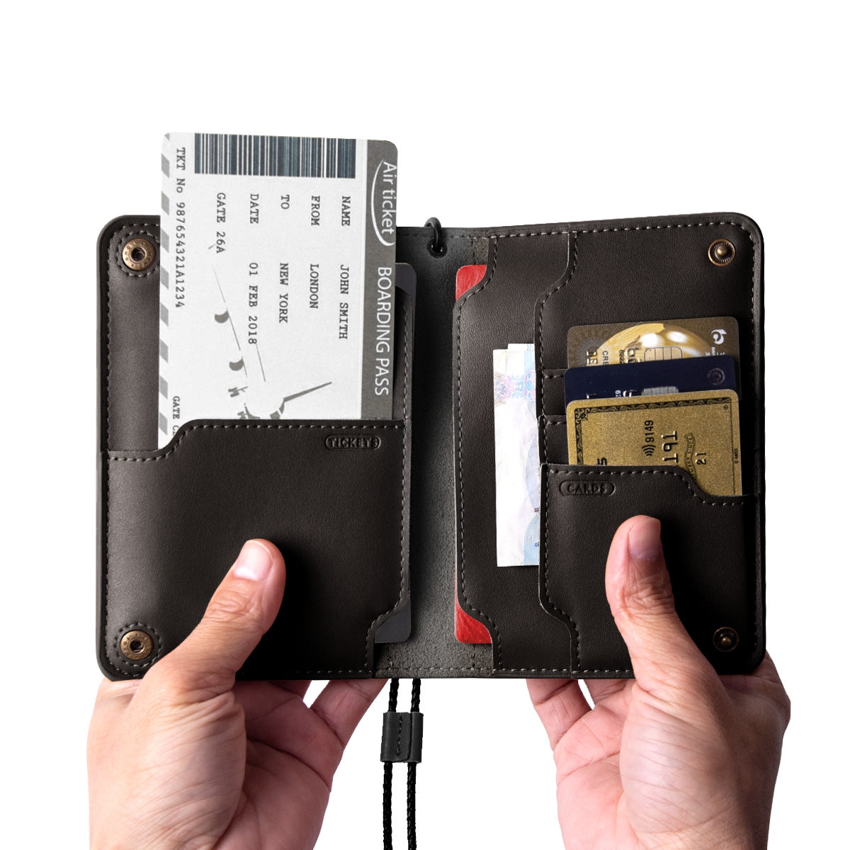 Leather Travel Multi Card Passport Protector
