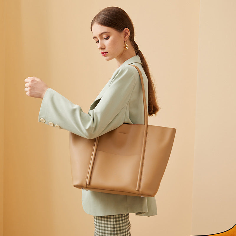 DESTINATION WEST Genuine Leather Tote Bag