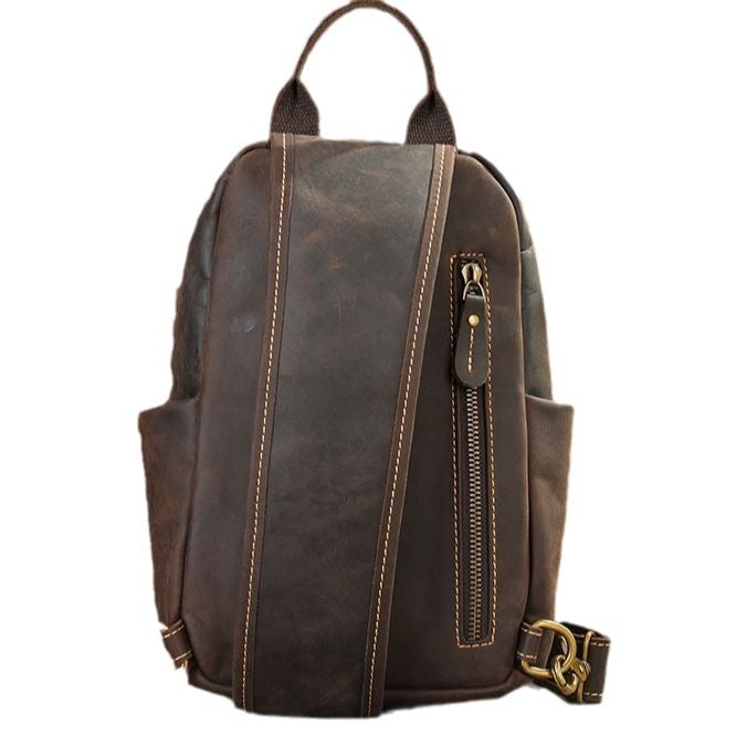 GIOVANNI GENUINE LEATHER Men's Casual Travel Crossbody Chest Bag