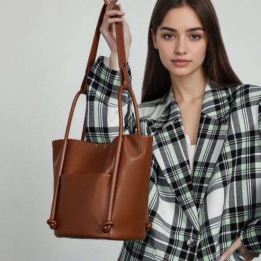 Vincent Premium Soft Genuine Leather Large Capacity Tote Bag