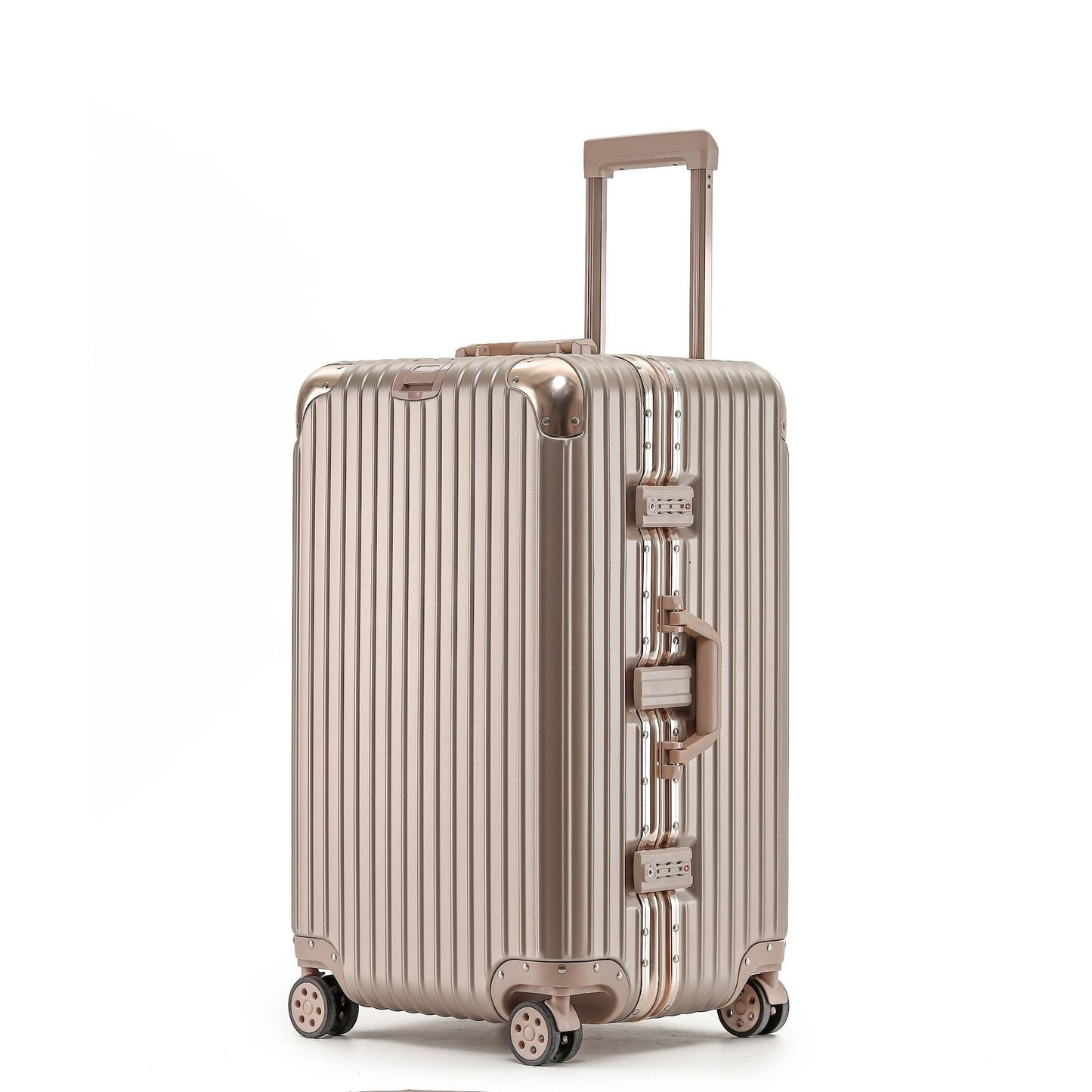 Exceptional Extra-large Capacity 20" Aluminum-frame Hard Shell Suitcase; No Zip