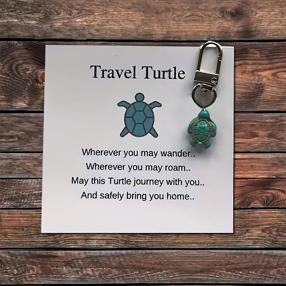 Travel Turtle Turquoise Decorative Bag Pendant