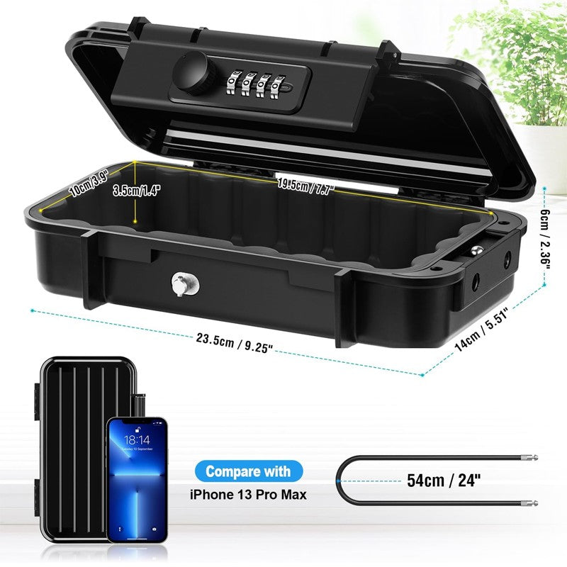Portable Safe Box Combination Security Case Travel With Code Waterproof Lockbox